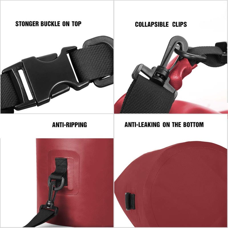 Unigear Dry Bag Waterproof, Floating and Lightweight Bags for Kayaking, Boating, Fishing, Swimming and Camping with Waterproof Phone Case (Red, 2L) - Image 5